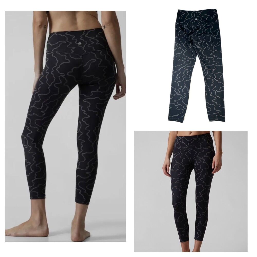 ATHLETA Women's Elation Train Textured 7/8 Tight Size XS Nightfall Black